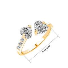 Heart Zircon Brass Ring, , women clothing, heart-zircon-brass-ring, , fairypeony