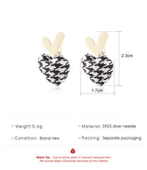 Silver Needle Love Stud Earrings, , women clothing, silver-needle-love-stud-earrings, , fairypeony