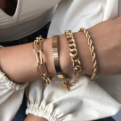 Thick chain alloy bracelet, , women clothing, thick-chain-alloy-bracelet, , fairypeony