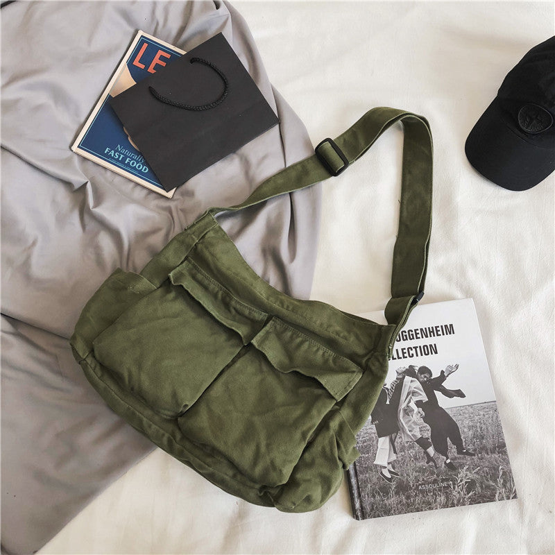 Large Canvas Satchel Bag - fairypeony