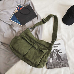 Large Canvas Satchel Bag - fairypeony