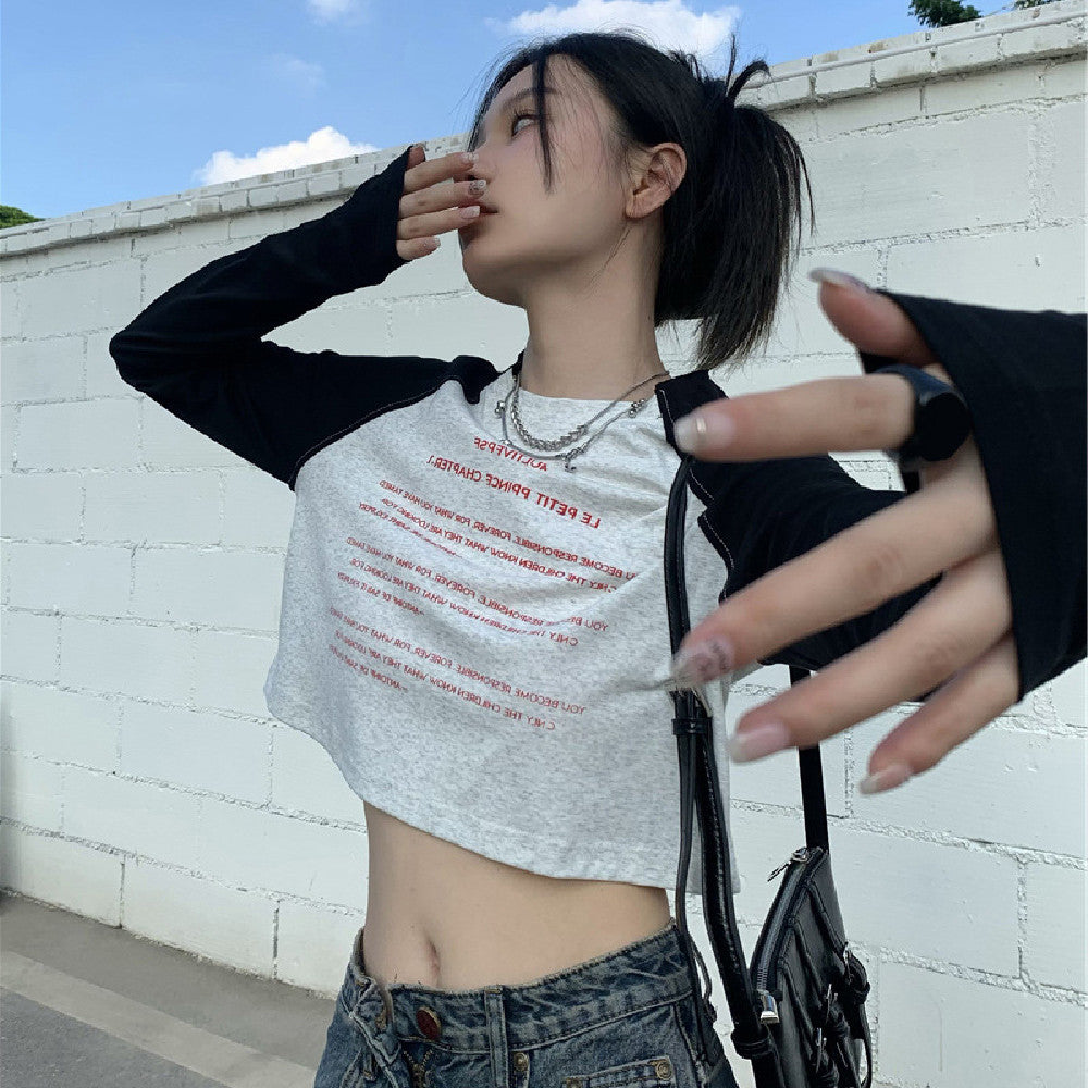 Vintage Raglan Sleeve Crop Top - fairypeony