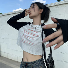Vintage Raglan Sleeve Crop Top - fairypeony
