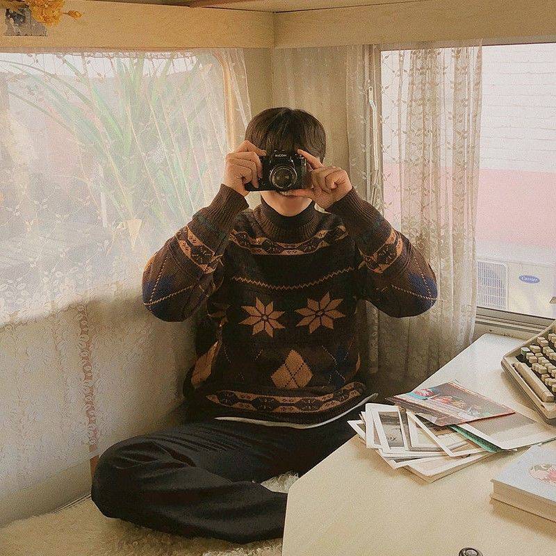 Coffee Cream Grandma Sweater, , women clothing, coffee-cream-grandma-sweater, apricot, black, L, M, XL, XXL, fairypeony