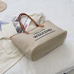 Canvas Fashion Printed Letters Large Capacity Shoulder Bag, , women clothing, canvas-fashion-printed-letters-large-capacity-shoulder-bag, , fairypeony