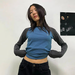 Vintage Raglan Long Sleeve Crop Top - fairypeony