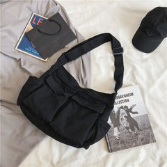 Large Canvas Satchel Bag - fairypeony