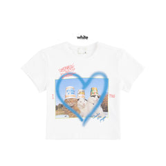 Aesthetic Cats Print Y2K Crop Top - fairypeony