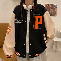 Vintage 90's Varsity Jacket, , women clothing, vintage-90s-varsity-jacket, black, brown, fairypeony