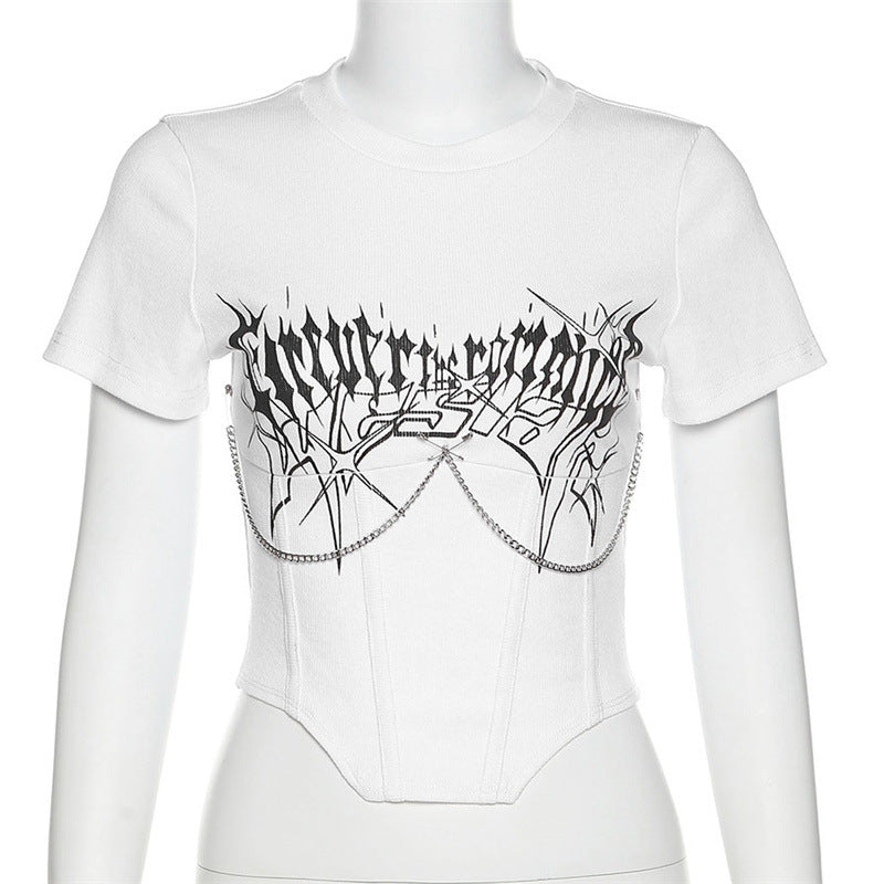 Splash Print Grunge Crop Top - fairypeony