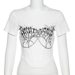 Splash Print Grunge Crop Top - fairypeony