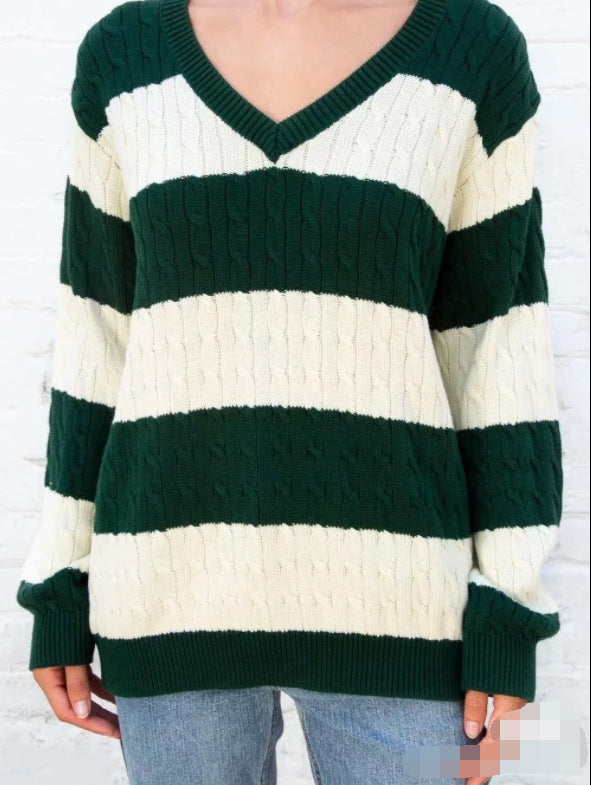 80's Downtown Girl Striped Sweater - fairypeony