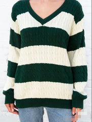 80's Downtown Girl Striped Sweater - fairypeony