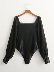 Leather Bodysuit, , women clothing, leather-bodysuit, , fairypeony