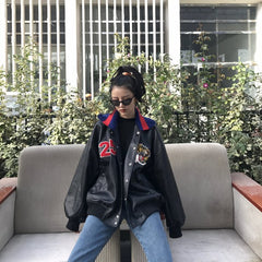 Bomber Embroidered Tiger Varsity Jacket, , women clothing, bomber-embroidered-tiger-varsity-jacket, black, fairypeony