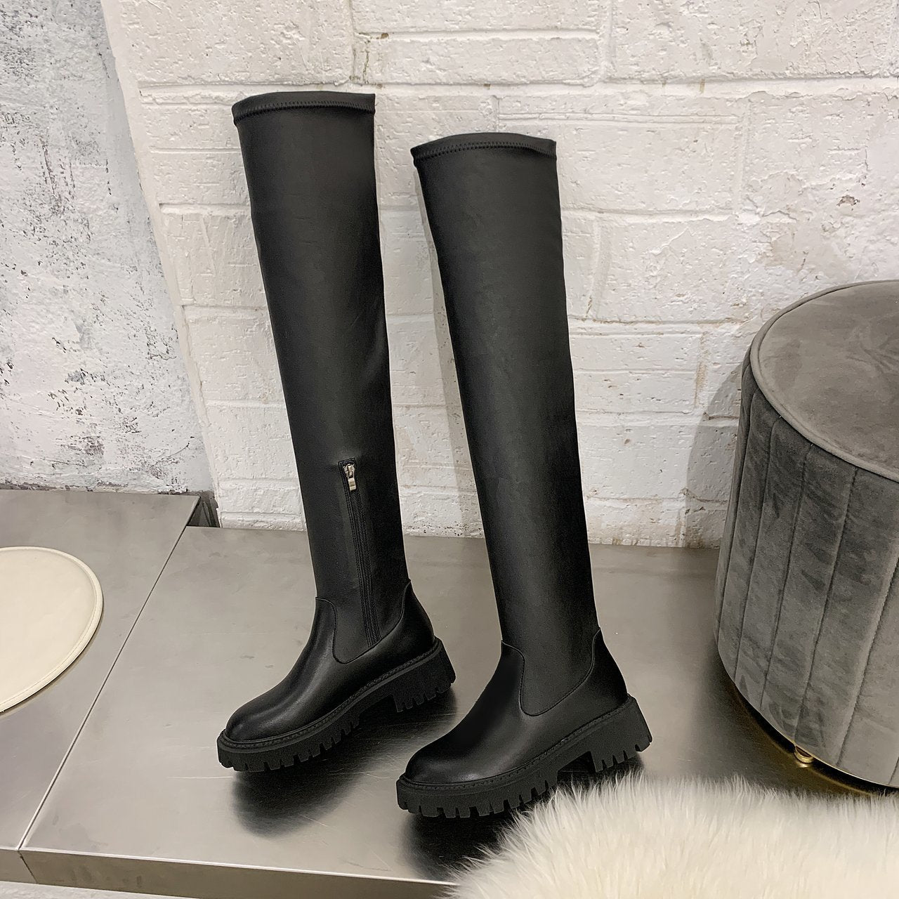 Square Heel Over The Knee Long Boots, , women clothing, square-heel-over-the-knee-long-boots, , fairypeony