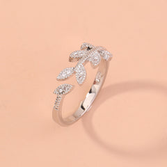 Zircon Tree Branch Adjustable Brass Ring, , women clothing, zircon-tree-branch-adjustable-brass-ring, , fairypeony