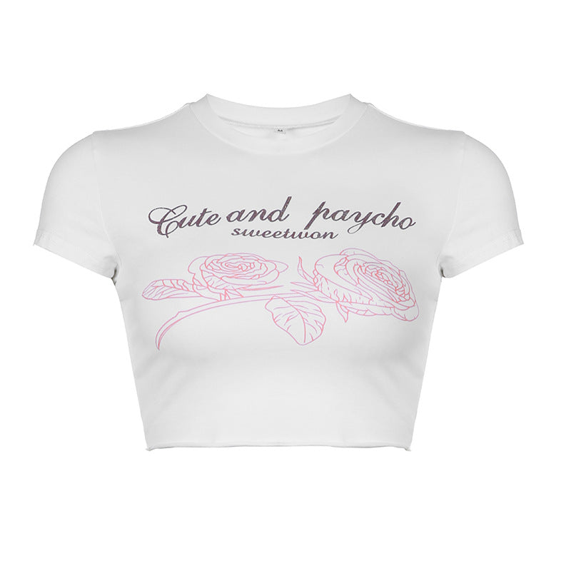Pink Floral Print Crop Top - fairypeony