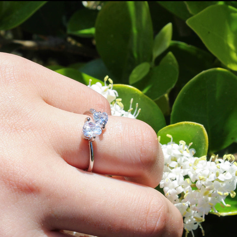 Heart Zircon Brass Ring, , women clothing, heart-zircon-brass-ring, , fairypeony