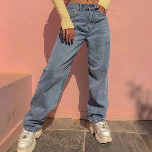 High Waist Loose Wide Leg Jeans, , women clothing, high-waist-loose-wide-leg-jeans, , fairypeony