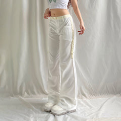 White Cargo Pocket Straight-Leg Pants, , women clothing, white-cargo-pocket-straight-leg-pants, , fairypeony