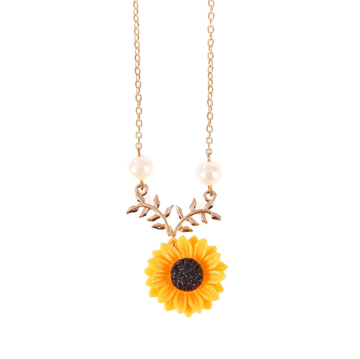 Pearl Sun Flower Necklace, , women clothing, pearl-sun-flower-necklace, , fairypeony