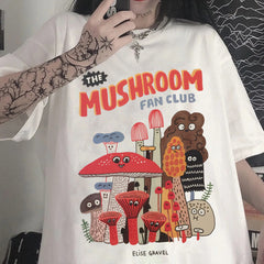 The Mushroom Fan Club T-shirt, , women clothing, the-mushroom-fan-club-t-shirt, khaki, L, M, S, white, XL, XXL, XXXL, fairypeony