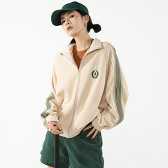 Side Stripe Biker Jacket - fairypeony