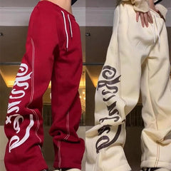 Stitch Design Logo Baggy Sweatpants - fairypeony