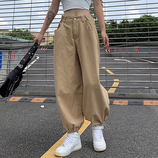 Baggy Parachute Cargo Pants - fairypeony
