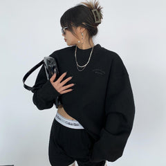 Crew Neck Logo Graphic Sweatshirt, , women clothing, crew-neck-logo-graphic-sweatshirt, , fairypeony