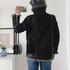 Fur Jacket With Lamb Hair Belt, , women clothing, fur-jacket-with-lamb-hair-belt, , fairypeony