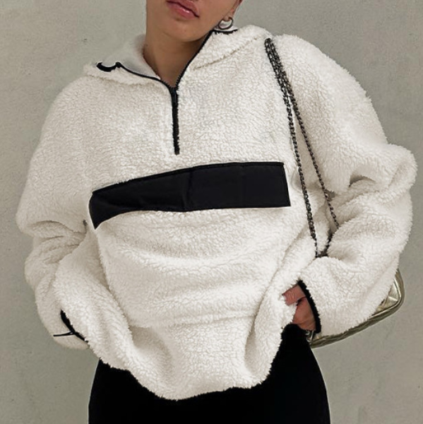 Lamb Wool Oversized Hooded Sweater - fairypeony