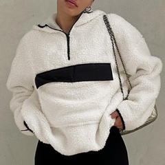 Lamb Wool Oversized Hooded Sweater - fairypeony