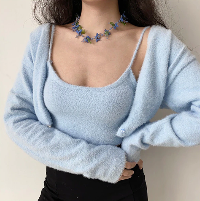 Cropped Button Knit Two Piece Cardigan, , women clothing, cropped-button-knit-two-piece-cardigan, , fairypeony