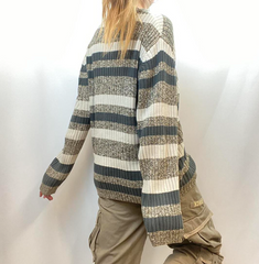 90s Cozy Striped Downtown Sweater - fairypeony