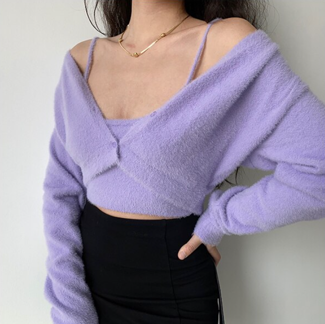 Cropped Button Knit Two Piece Cardigan, , women clothing, cropped-button-knit-two-piece-cardigan, , fairypeony