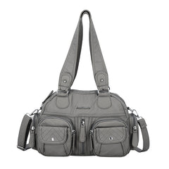 Solid Color Cargo Messenger Bag - fairypeony