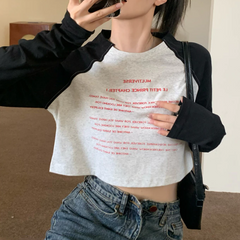 Vintage Raglan Sleeve Crop Top - fairypeony