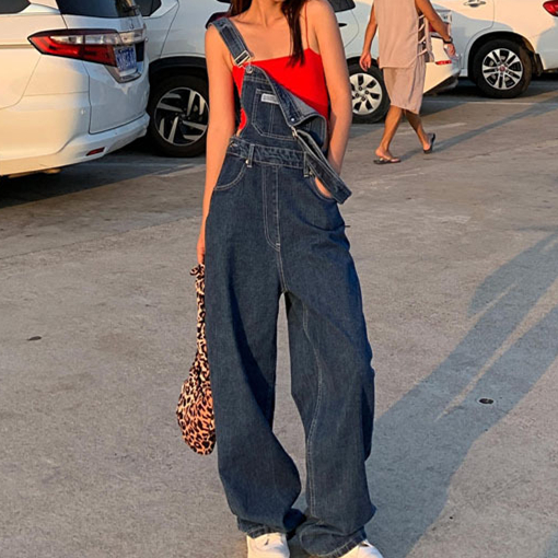 Vintage Washed Boyfriend Denim Overall - fairypeony