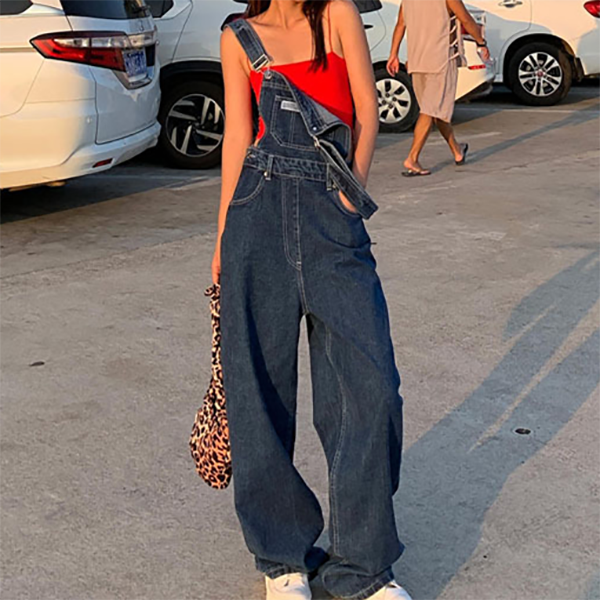 Vintage Washed Boyfriend Denim Overall - fairypeony