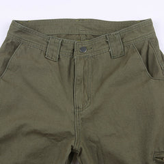 Pocket Patched Straight Cargo Jeans - fairypeony