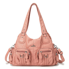 Solid Color Cargo Messenger Bag - fairypeony