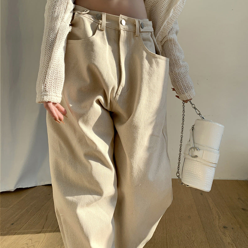 Splice Straight Leg Cargo Jeans, , women clothing, splice-straight-leg-cargo-jeans, , fairypeony