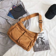 Large Canvas Satchel Bag - fairypeony