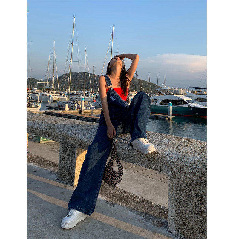 Vintage Washed Boyfriend Denim Overall - fairypeony