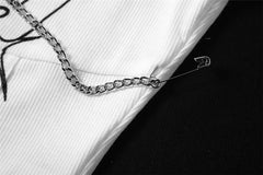 Splash Print Grunge Crop Top - fairypeony