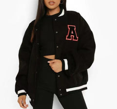 Embroidery Letter Varsity Jacket, , women clothing, embroidery-letter-varsity-jacket, , fairypeony