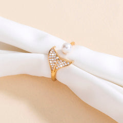 Pearl Tail Zircon Ring, , women clothing, pearl-tail-zircon-ring, , fairypeony