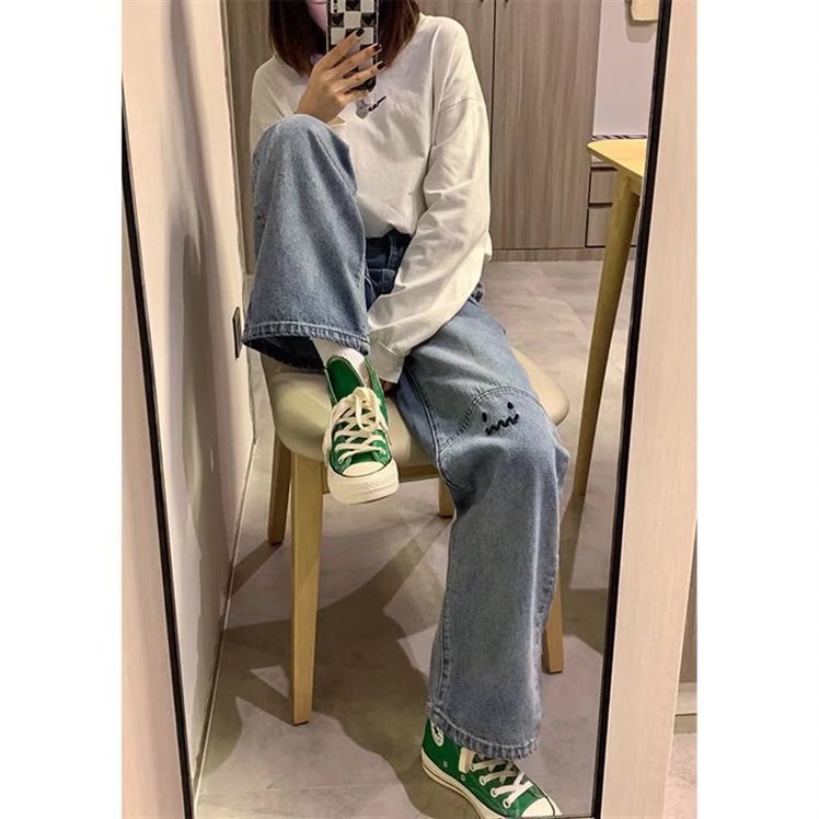 Straight High Waist Wide Leg Jeans, , women clothing, straight-high-waist-wide-leg-jeans, , fairypeony